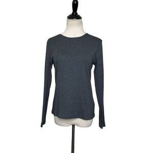 Talbots gray cotton long sleeves crew neck t shirt size small